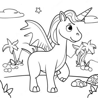 Dinosaure Licorne Coloriages