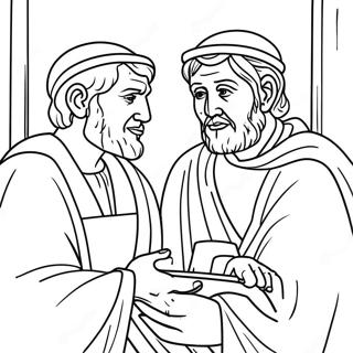 Acts 3 Peter and John Coloring Page | Acts 3 coloring page