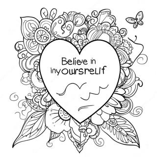 Believe in Yourself Inspirational Quote Coloring Page | Believe in Yourself coloring page