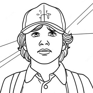 Stranger Things Steve in Upside Down Coloring Page | Stranger Things Steve coloring page