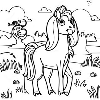 Vibrant Grassland Animals Coloring Page | Grassland coloring page