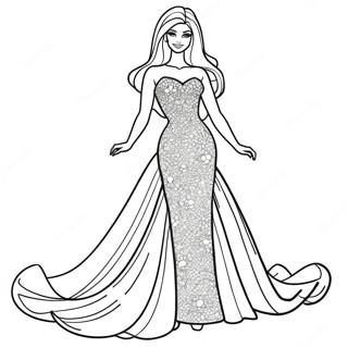 Barbie i en Glittrande Klänning Målarbild | Barbie och Hennes Systrar målarbild