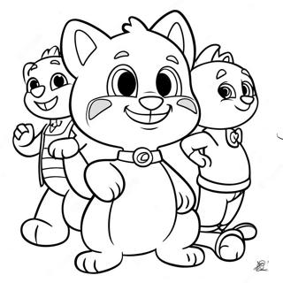 Talking Tom and Friends Adventure Coloring Page | Talking Tom coloring page
