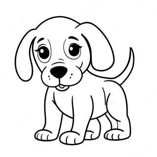 Playful Bloodhound Puppy Coloring Page | Bloodhound coloring page