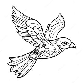 Majestic Thunderbird in Flight Coloring Page | Thunderbird coloring page