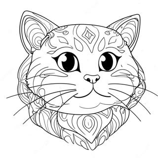 Cute Cat Head Coloring Page | Cat Head coloring page