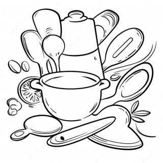 Cooking Utensils Coloring Page | Cooking Utensils coloring page