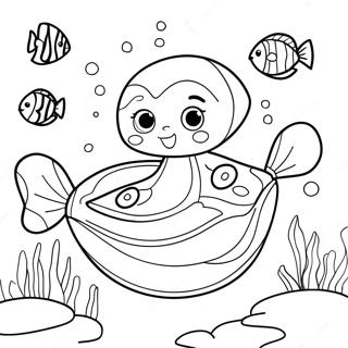 Oona Swimming with Friends Coloring Page | Oona Bubble Guppies coloring page