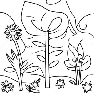 Klee's Colorful Garden Coloring Page | Klee coloring page
