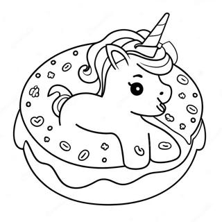Unicorn Donut Coloring Page | Unicorn Donut coloring page