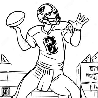 Tom Brady Action Pose Coloring Page | Tom Brady coloring page