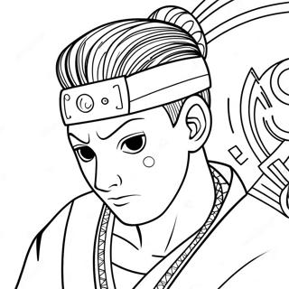 Shikamaru in Thoughtful Pose Coloring Page | Shikamaru coloring page