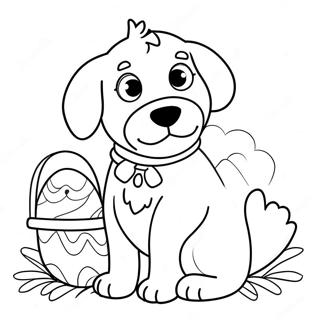 Easter Dog Coloring Page | Easter Dog coloring page