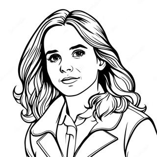 Emma Watson as Hermione Granger Coloring Page | Emma Watson coloring page