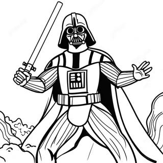 Darth Vader in Epic Battle Coloring Page | Darth Vader coloring page