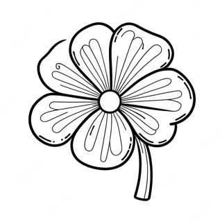 Lucky Four Leaf Clover Coloring Page | Four Leaf Clover coloring page
