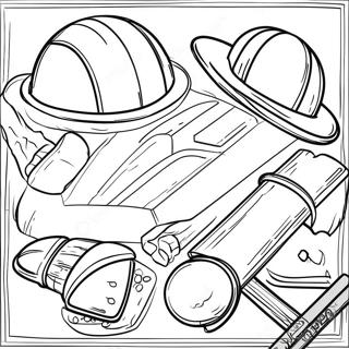 Mining Tools Coloring Page | Mining coloring page