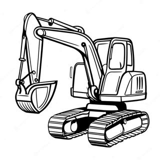 Excavator Digging Deep Coloring Page | Mining coloring page