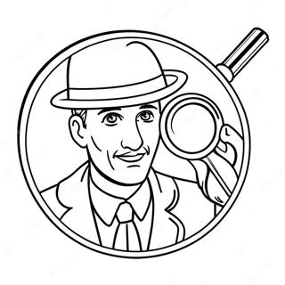 Detective with Magnifying Glass Coloring Page | Investigators coloring page