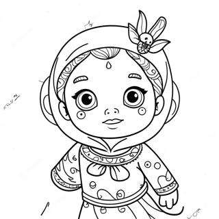 Cute Aish Character Coloring Page | Aish coloring page