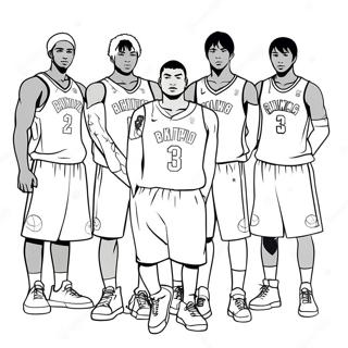 Kuroko's Basketball Team Coloring Page | Kuroko's Basketball coloring page