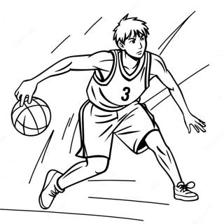 Kuroko's Basketball Action Pose Coloring Page | Kuroko's Basketball coloring page