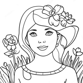 Emily with Colorful Flowers Coloring Page | Emily from Thomas the Train coloring page