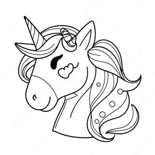 Sparkly Unicorn Emoji Coloring Page | Unicorn Emoji coloring page