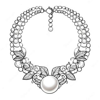 Shiny Pearl Necklace Coloring Page | Pearl coloring page