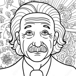 Albert Einstein Portrait Coloring Page | Albert Einstein coloring page