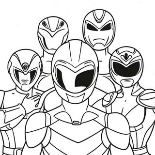 Power Rangers Megaforce Team Coloring Page | Power Rangers Megaforce coloring page