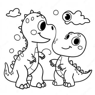 2 Year Olds Cute Dinosaurs Coloring Page | for 2 Year Olds coloring page