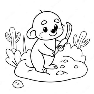 Cute Mole Digging Underground Coloring Page | Animals That Live Underground coloring page