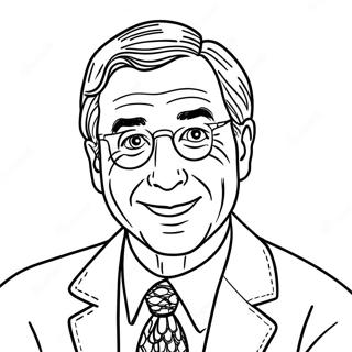 Friendly Mr. Rogers Coloring Page | Mr Rogers coloring page