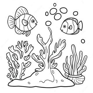 Colorful Coral Reef Coloring Page | The Deep coloring page
