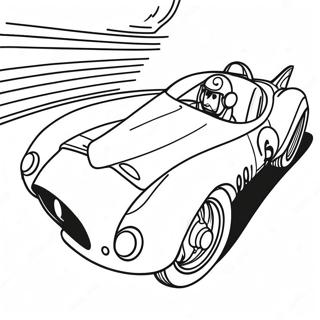 Speed Racer in Fast Car Coloring Page | Speed Racer coloring page