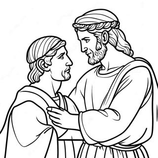 David and Jonathan Friendship Coloring Page | David and Jonathan coloring page