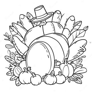 Cheerful Thanksgiving Band Coloring Page | Thanksgiving Music coloring page