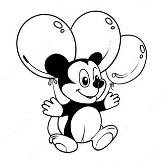 Oswald with Colorful Balloons Coloring Page | Oswald coloring page