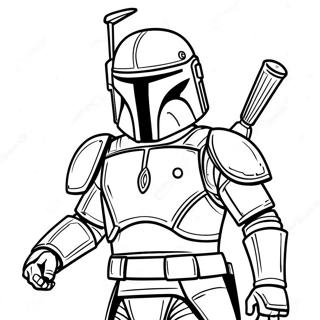 Jango Fett in Battle Armor Coloring Page | Jango Fett coloring page