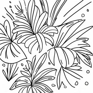 Tropical Palm Leaves Coloring Page | Palm coloring page