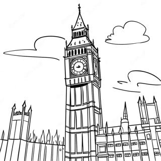 Big Ben in London Coloring Page | England coloring page