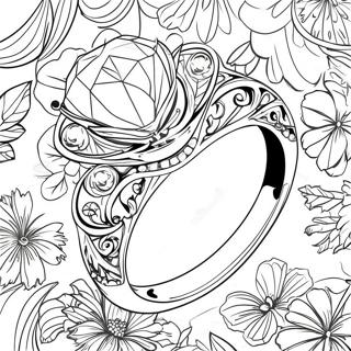 Diamond Wedding Ring Coloring Page | Wedding Ring coloring page