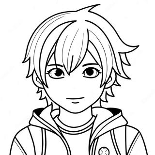 Boy Emo Anime Character Coloring Page | Boy Emo Anime coloring page