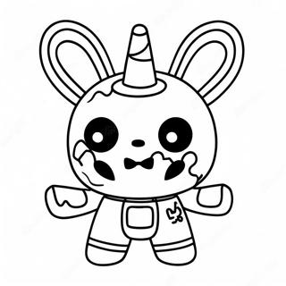 Cute Glitchtrap Character Coloring Page | Glitchtrap coloring page