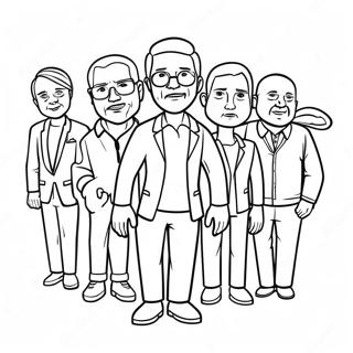 Page à colorier du Groupe de Personnages de Tous Nous Sommes Morts | Page de coloriage Tous nos morts