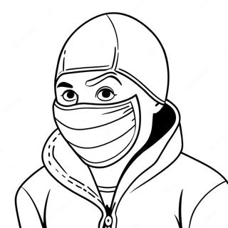 Sneaky Robber with a Mask Coloring Page | Robber coloring page