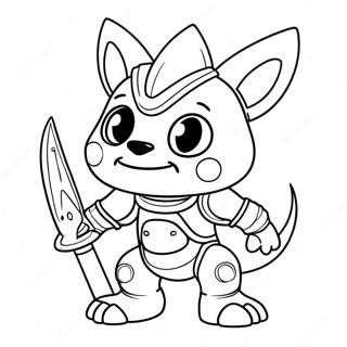 Cute Protogen with Accessories Coloring Page | Protogen coloring page