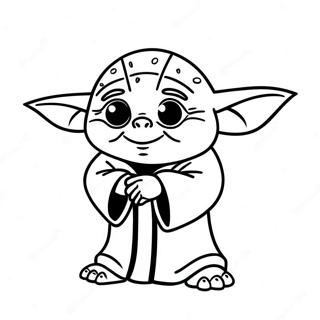 Cheerful Yoda Birthday Coloring Page | Happy Birthday Star Wars coloring page