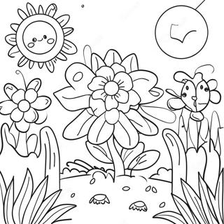 Colorful Flower Garden Coloring Page | Flowering Ideas coloring page